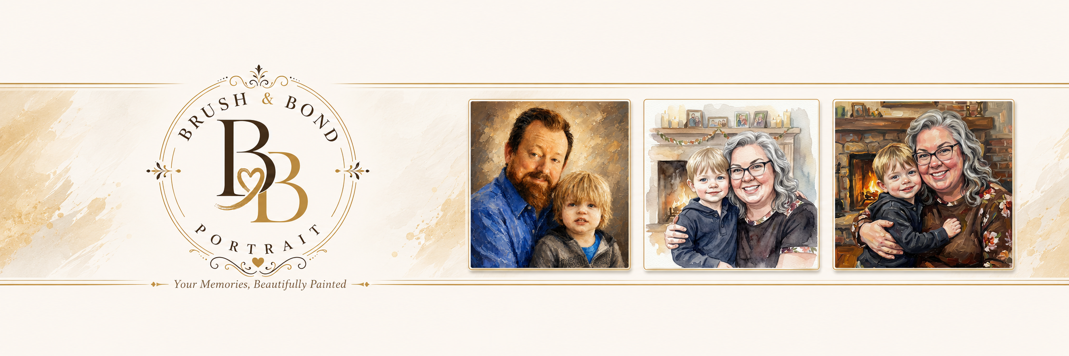 Brush & Bond Portrait — hand-painted family portraits